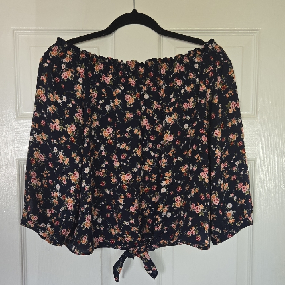Dynamite Dark Blue Floral Top